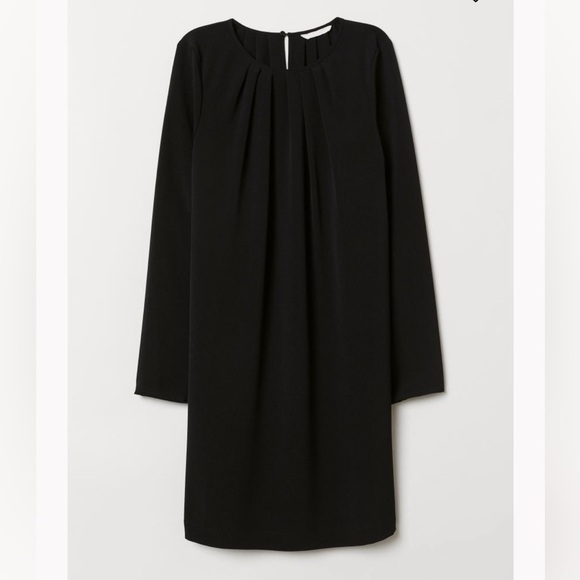 H & M Long-sleeved Dress Black Short - Picture 1 of 7